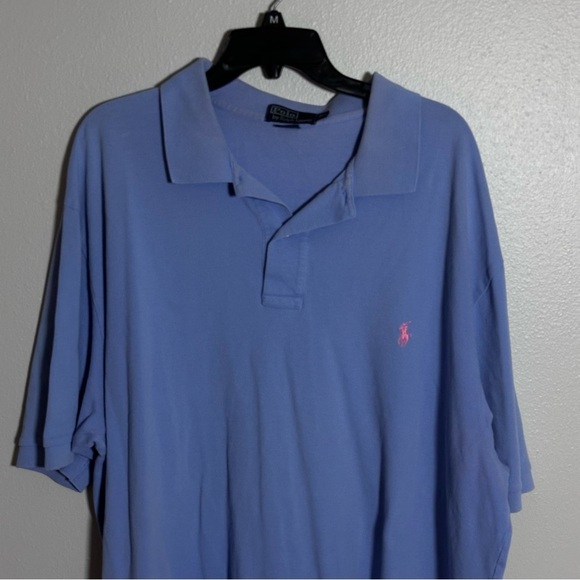 Polo by Ralph Lauren Men Preppy Casual Polo Shirt in Light Blue size 2XLT Tall - Picture 3 of 7